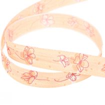 Artikel Blumenband Frühling Geschenkband Apricot Pastell 15mm 20m