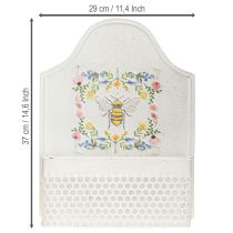 Artikel Hängender Blumenkasten Metall Creme 29cm mit Bienenmotiv