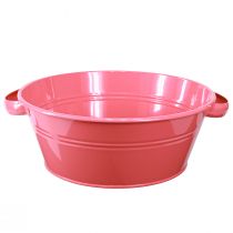 Artikel Blumenschale Metall Rosa Schale mit Griffen Rund Ø33,5cm