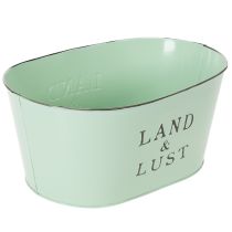 Artikel Blumenschale oval Mint Metall Vintage 27x18cm H12cm