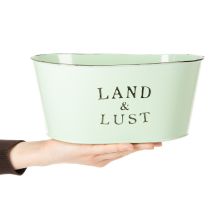 Artikel Blumenschale oval Mint Metall Vintage 27x18cm H12cm