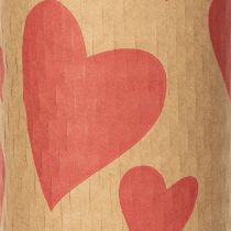 Artikel Recycling Geschenkpapier Wabenpapier 25m Herzendesign Rot-Naturbraun