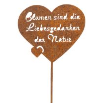 Artikel Blumenstecker Herz mit Spruch 10 cm Edelrost Metall Gartendekoration 6 Stück