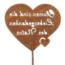 Artikel Blumenstecker Herz mit Spruch 10 cm Edelrost Metall Gartendekoration 6 Stück