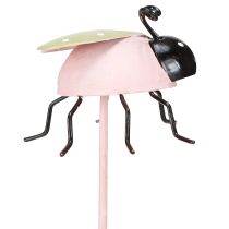 Artikel Blumenstecker Marienkäfer Metall Grün Rosa 7x4cm 6 St