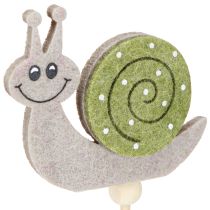 Artikel Blumenstecker Schnecke Deko Holz Filz Grün 6,5cm 12 St