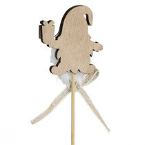 Artikel Blumenstecker Weihnachtswichtel Holz 6x7cm 12er Set Dekoration