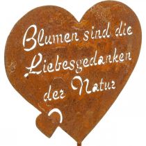 Artikel Blumenstecker Herz mit Spruch Rost Metall Gartendeko 10cm 6 St