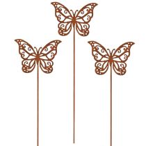 Artikel Blumenstecker Metall Schmetterling Rostoptik 10×7cm 3er Set