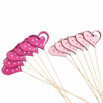 Artikel Blumenstecker Muttertag Dekostecker Herz Pink 7cm 12St