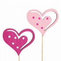 Artikel Blumenstecker Muttertag Dekostecker Herz Pink 7cm 12 St