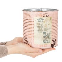 Artikel Blumentopf Metall Deko-Dose Ø15,5cm H15cm Lachs Rostoptik