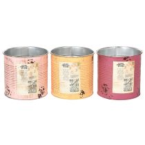 Artikel Blumentopf Dose Aluminium 15cm Pastellfarben Vintage Design 3er-Set für Innenbereich