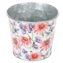 Artikel Blumentopf aus Metall mit Frühlingsmotiv Ø12cm H10,5cm für Innen und Außen