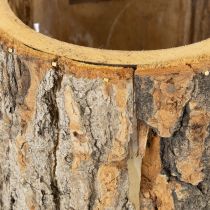 Artikel Blumentopf Holz Übertopf mit Vogelscheuche aus Rostoptik, H24,5cm