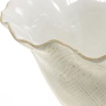 Artikel Blumentopf Keramik Weiß Beige Ø19cm Blumenkelch Landhausstil