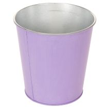 Artikel Set aus 3 runden Blumentöpfen aus Metall in Pastellfarben mit Blütenmotiv 12 cm