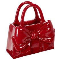 Artikel Deko Vase Handtaschenform Rot Polyresin 22cm