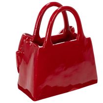 Artikel Deko Vase Handtaschenform Rot Polyresin 22cm