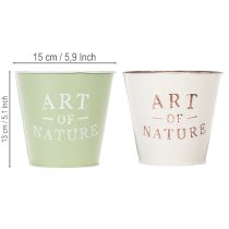 Artikel Übertopf-Set Art of Nature aus Metall, 15 cm Höhe, 2 Stück, mehrfarbig, für Fensterbank und Wohnzimmer
