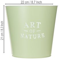 Artikel Blumentopf Metall Zink Übertopf Mintgrün Ø22cm H21cm