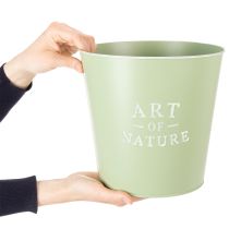 Artikel Blumentopf Metall Zink Übertopf Mintgrün Ø22cm H21cm