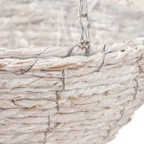 Artikel Blumentopf hängend Stroh Natur Weiß Ø28cm H15cm 2St