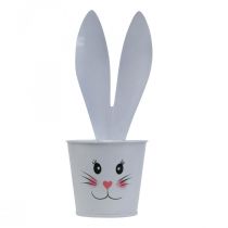 Blumentopf Hase Übertopf Metall Weiß Osterdeko Ø8cm H20,5cm 4St