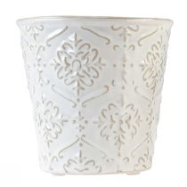 Artikel Blumentopf Keramik Übertopf Weiß Creme Beige Ø13,5cm 2 St