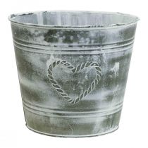 Artikel Blumentopf Shabby Chic Übertopf Metall Herz Ø17,5cm H15,5cm