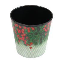 Artikel Blumentopf Weihnachten Übertopf Eimer Ilex Ø13cm H11,5cm