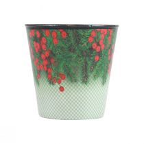 Artikel Blumentopf Weihnachten Übertopf Eimer Ilex Ø11cm H10,5cm