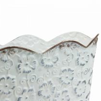 Pflanzschale Weiß Metall Übertopf Pflanztopf 26×14×12,5cm