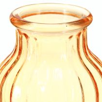 Artikel Blumenvase Glas Orange Retro-Design Ø11cm H14,5cm 2er-Set