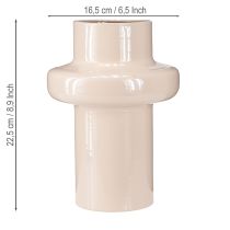 Artikel Blumenvase aus Metall mit Emaille in Braun Cappuccino Ø17cm H23cm