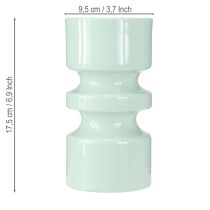Artikel Blumenvase Metall Mintgrün Emaille Ø9cm H17,5cm