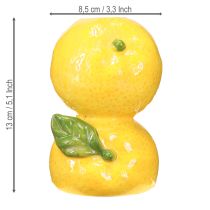 Artikel Keramikvase Zitronenform Gelb H13cm für Trockenblumen