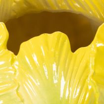 Artikel Blumenvase Tulpenmotiv aus Polyresin 16 cm Gelb-Grün 2er Set