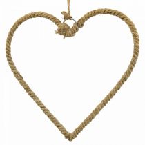 Boho Style, Herz Metallring Dekoring Juteband B23cm 4St
