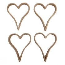 Boho Style, Herz Metallring Dekoring Juteband 20cm 4St