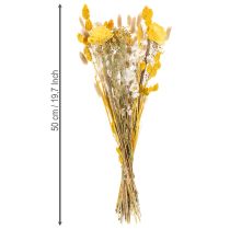 Artikel Trockenblumenstrauß mit gelben Rosen aus Sola-Holz, 50cm, Innenbereich