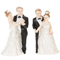 Artikel Hochzeitsfiguren aus Polyresin 6cm Weiß Rosa Schwarz 2 Stück