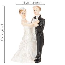 Artikel Hochzeitsfiguren aus Polyresin 6cm Weiß Rosa Schwarz 2 Stück
