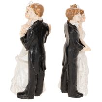 Artikel Hochzeitsfiguren aus Polyresin 6cm Weiß Rosa Schwarz 2 Stück