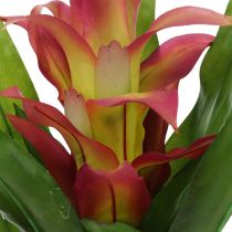 Bromelie künstlich Pink Kunstblume zum Stecken 54cm