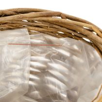 Artikel Brotkorb oval 30 cm aus ungeschälter Weide mit Plastikeinsatz, natur