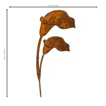Artikel Gartenstecker Calla-Blüte Metall Rostoptik 25 cm 6 Stück
