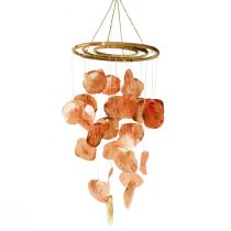 Artikel Capiz Windspiel Orange Klangspiel Holz Maritim 90cm