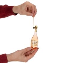 Artikel Weihnachtsbaumanhänger Set Sektflasche und Sektglas aus Glas 14cm Orange