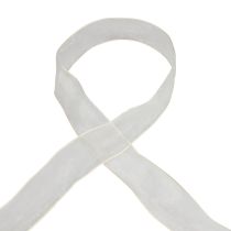 Artikel Chiffonband Organzaband Dekoband Organza Creme 40mm 20m